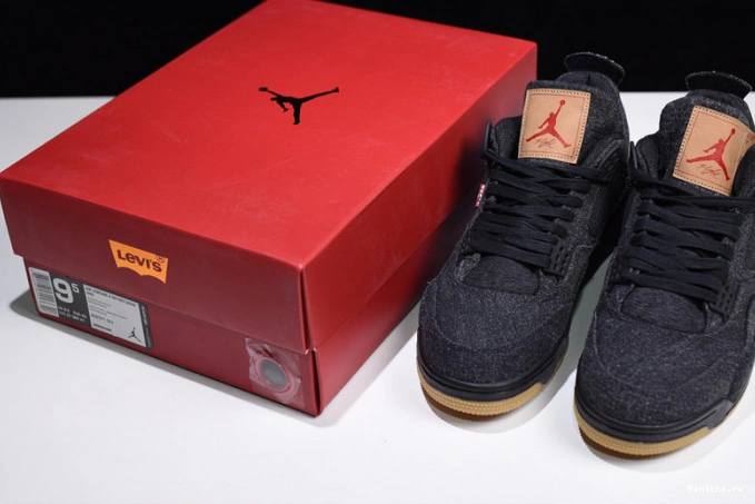 Reps BK levi''s air ao2571-001 x ''black'' jordan 4 1206